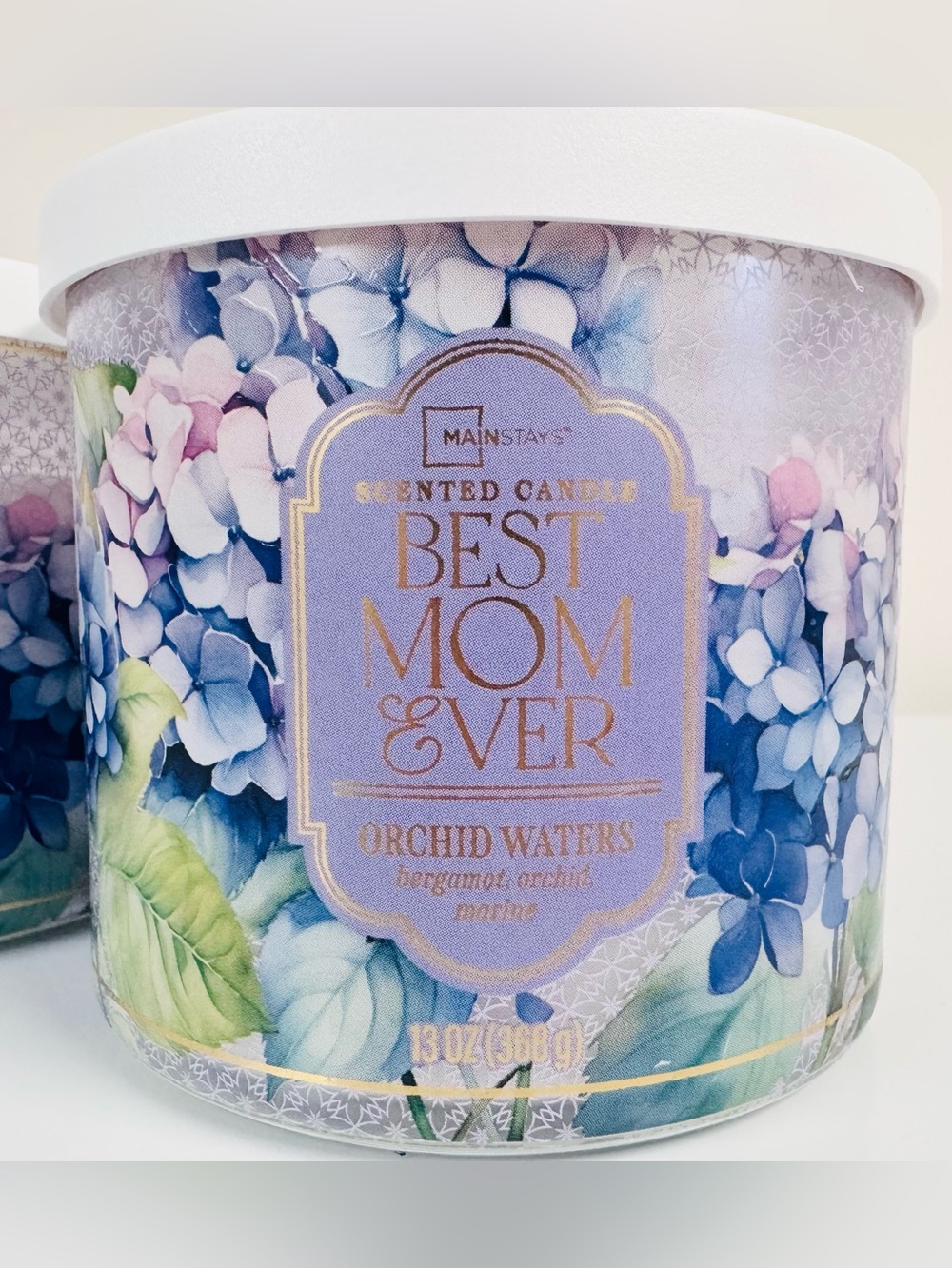 Mainstays Best Mom 3-Wick Candles Orchid Waters 13oz, Lot of Two NWT - Picture 5 of 10
